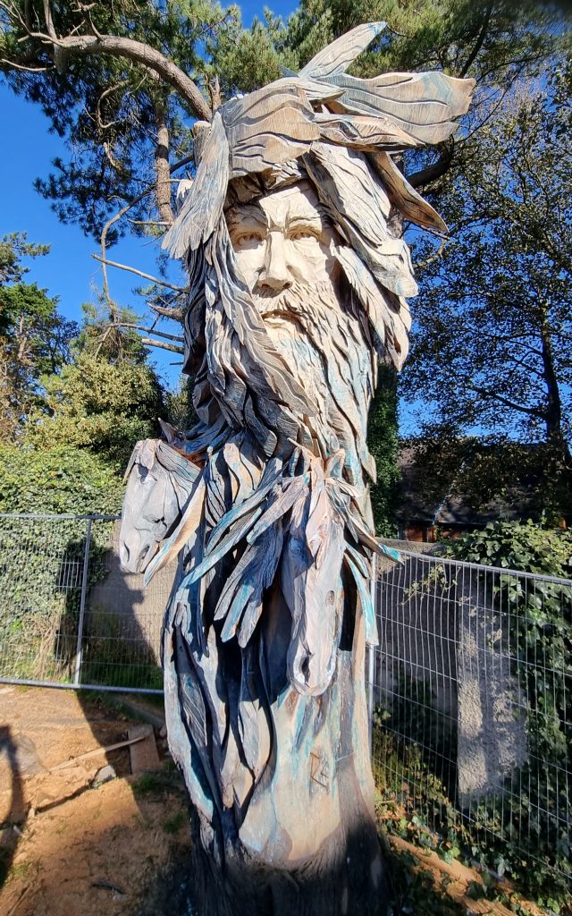 The God of the Sea wood carving